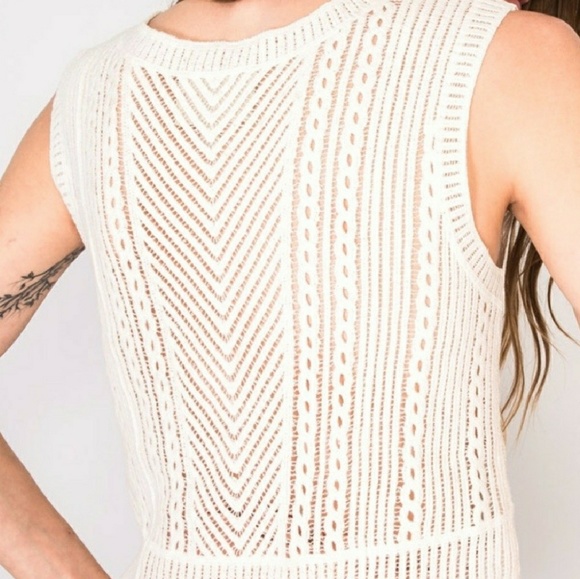 {Anthropologie/Moon River} Knitted Crop Top "L" - Picture 4 of 8